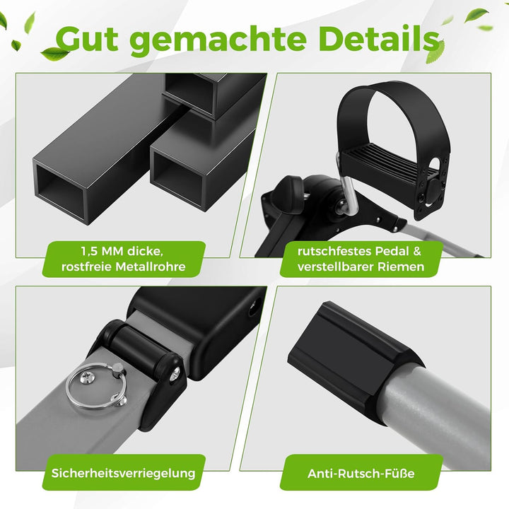 COSTWAY Pedaltrainer unter dem Schreibtisch, Arm und Beintrainer klappbar mit verstellbarem Widersta
