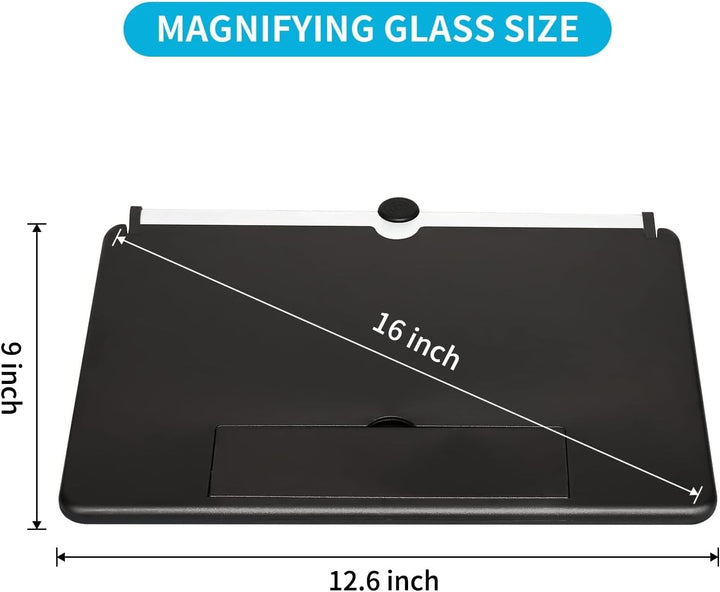 STEBRUAM 16 Zoll Handy Lupe,3D HD Handy Bildschirmlupe Vergrösserung Videos Ausziehbarer HD Bildschi