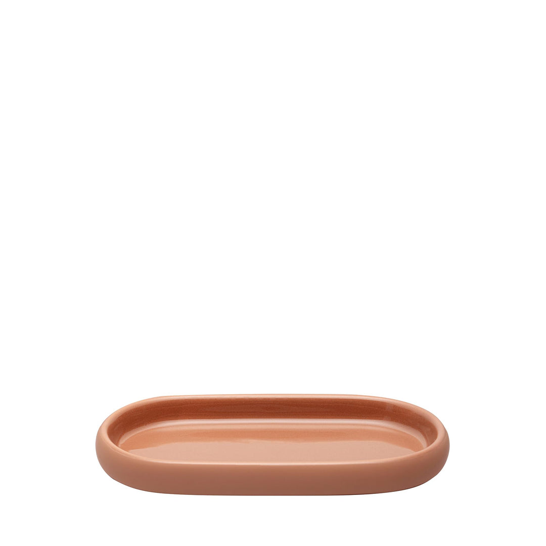 blomus Tablett SONO | Amber Brown | 19L x 10B x 2H cm | Ablageschale aus Keramik | Badaccessoire | S