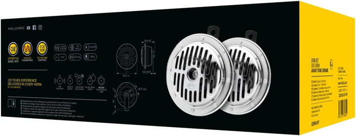 HELLA Horn - PERFORMANCE HORN S130 SET - 12V - 118dB(A) - Frequenzbereich: 280/380Hz - Tiefton/Hocht