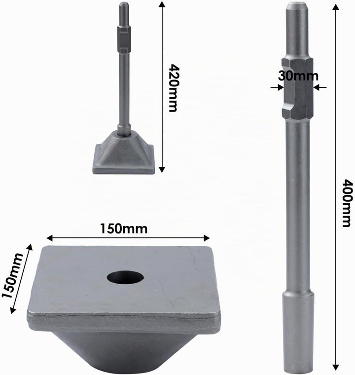 TOPWAY PH65 Presshammer-Bodenstampfer, 9 kg, 1-1/8 Zoll Sechskantstampferschaft und Platte, für Pres