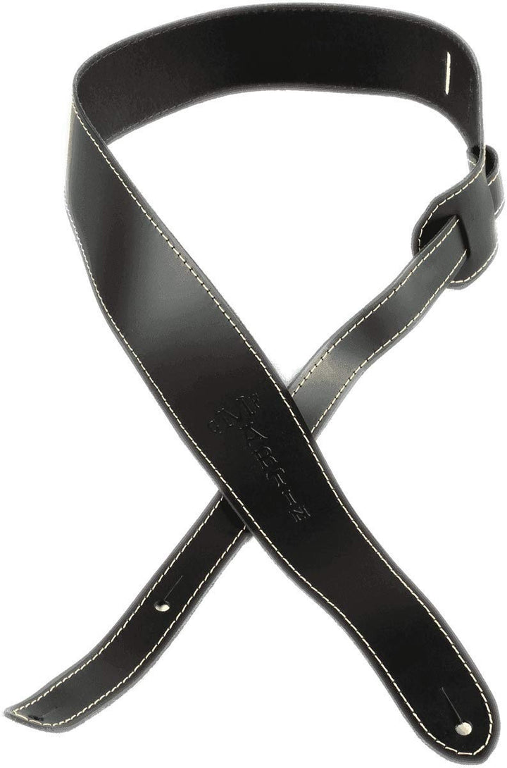 Martin 18A0046 Slim Leder Gitarrengurt 6,3 cm breit schwarz mit Naht
