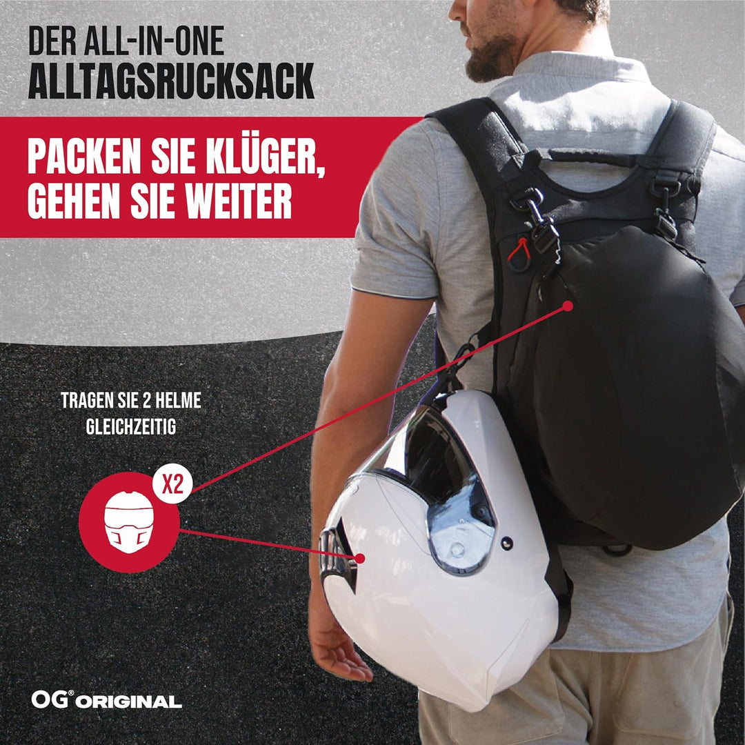 OG Original Roadrunner Motorrad Rucksack Wasserdicht Schwarz Leicht 20l, Motorradhelm-Tasche, Helm-T