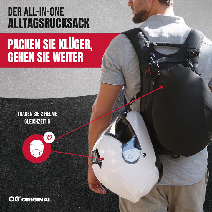 OG Original Roadrunner Motorrad Rucksack Wasserdicht Schwarz Leicht 20l, Motorradhelm-Tasche, Helm-T