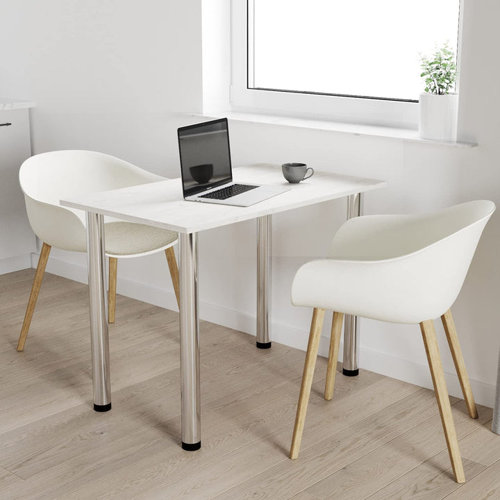 mikon 70x40 | Esszimmertisch - Esstisch - Tisch mit Chrombeinen - Küchentisch - Bürotisch | White Cr