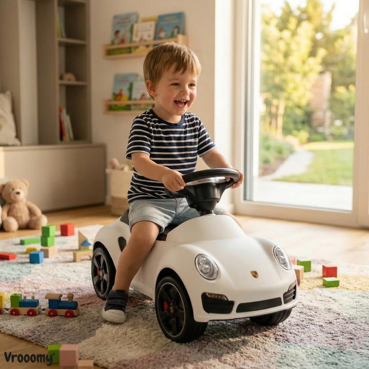 911 Rutschauto für Kinder, 1–3 Jahre, mit Eva-Rädern, Weiss, Weiss