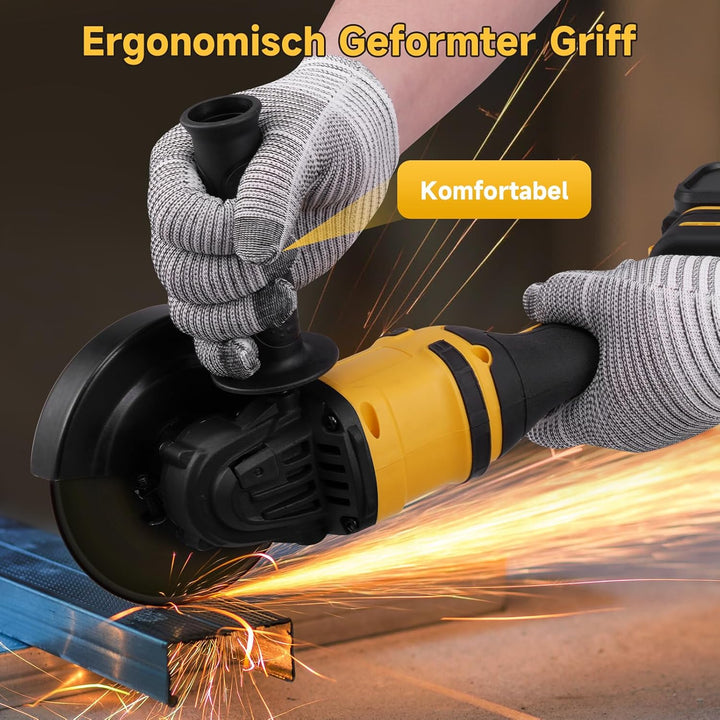 Akku Winkelschleifer 1500W,Ø125mm Scheibendurchmesser,30000RPM Winkelschleifer mit 3 Drehzahlstufen,