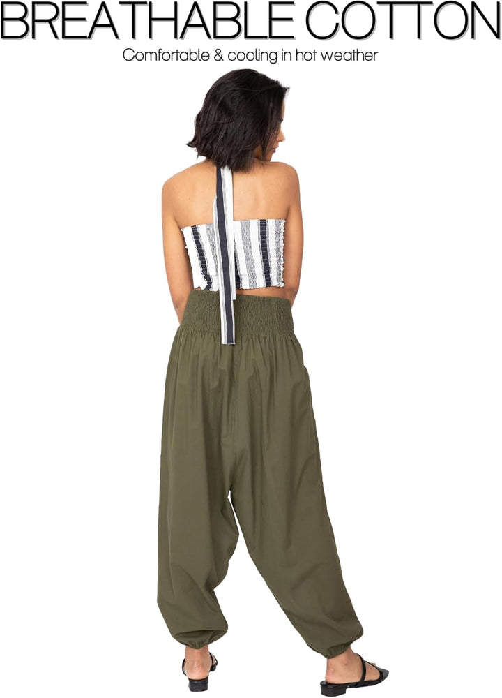 likemary Jumpsuit Damen Sommer – flexibler bequemer Einteiler aus Baumwolle – knielang - wird durch