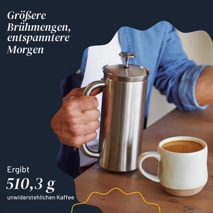 ESPRO 1118C2 Coffee Press P7-18 oz, Double Wall Vacuum Insulated, Brushed Stainless Steel, 530 ml 53