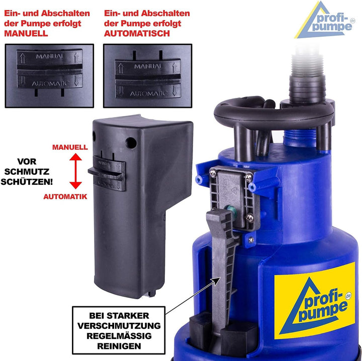 TAUCHPUMPE ZISTERNENPUMPE GARTENPUMPE KELLERPUMPE LONG-LIFE CLEAN-STAR 400 FLACHSAUGEND SCHACHTPUMPE