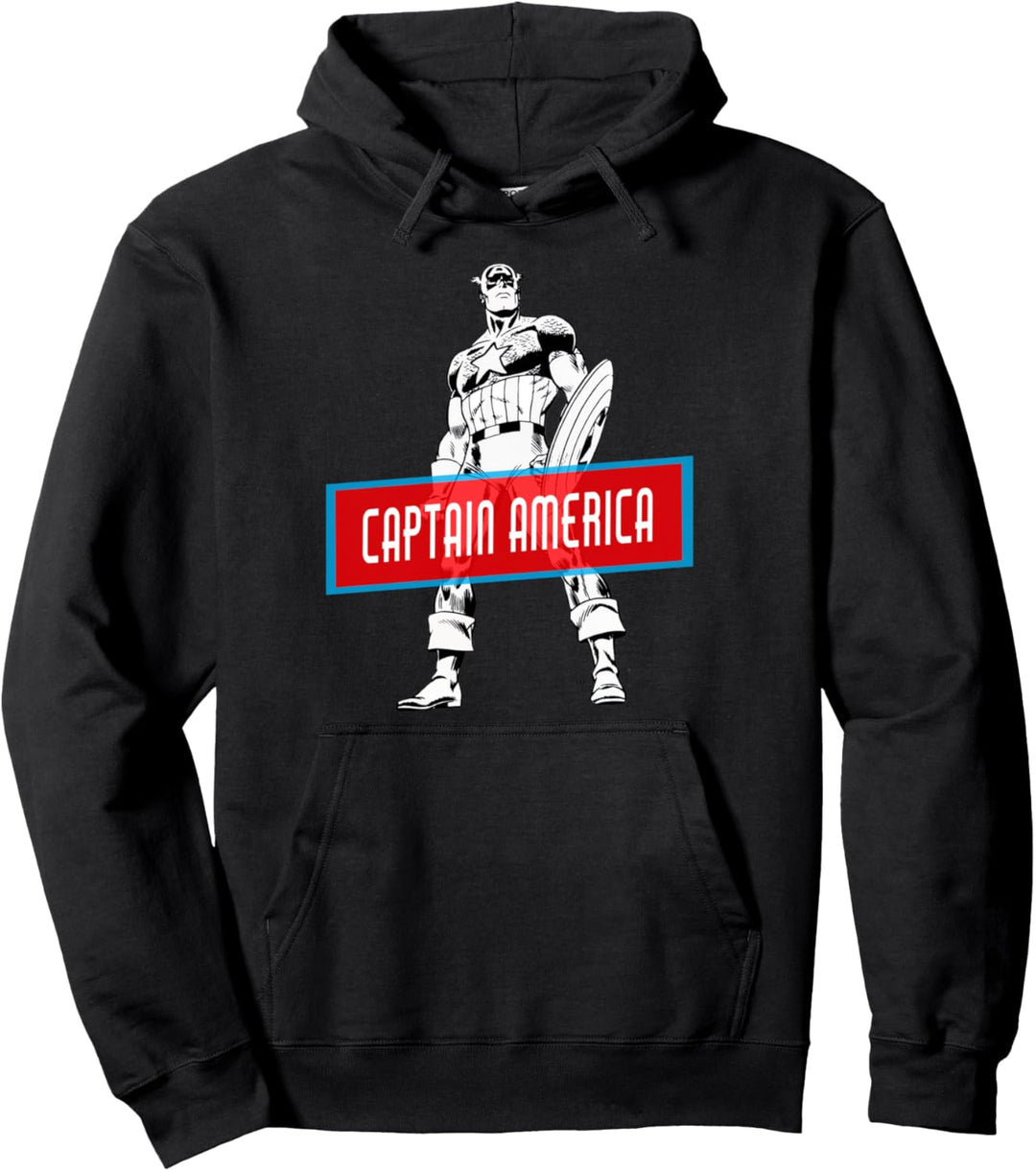 Marvel Avengers Captain America Simple Portrait Pullover Hoodie