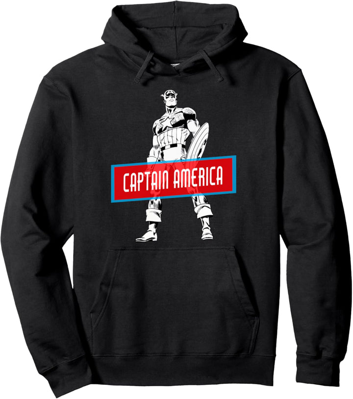 Marvel Avengers Captain America Simple Portrait Pullover Hoodie