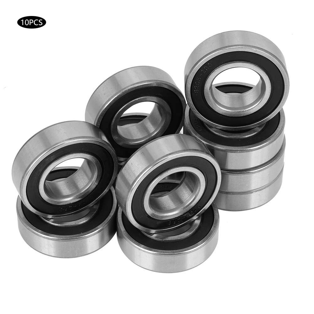 Fafeicy 10Pcs 6205‑2RS Kugellager, 25 mm Innenlochdurchmesser und 15 mm Dicke, für Papierherstellung