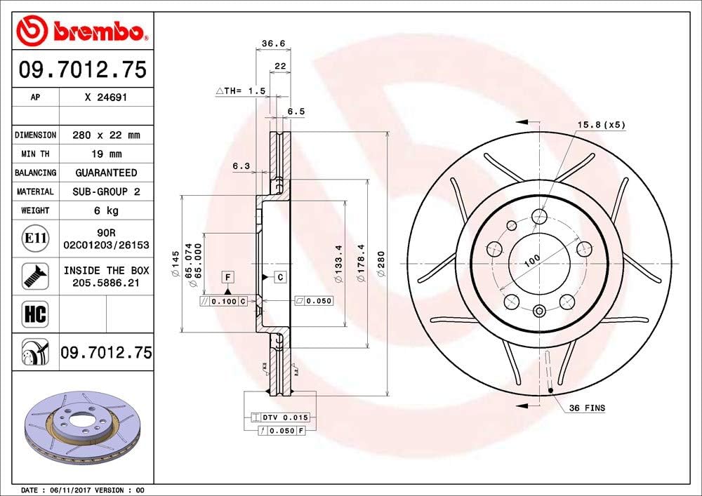 Brembo X24691 Bremsscheibe - (2 Stück)
