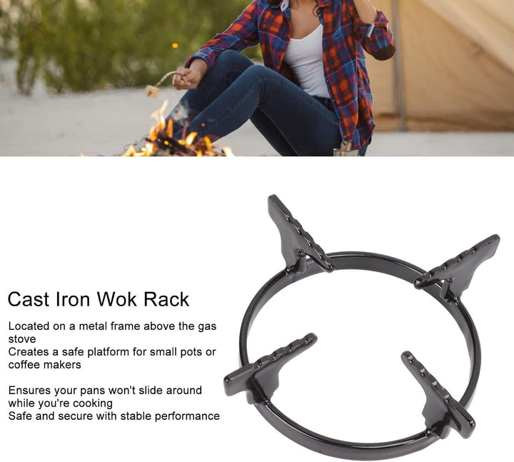 TOPINCN Wok Stützring Gusseisen Gasherd, Wok Rack Rostschutz Edelstahl Tragbarer Gasherd Rack Wok St