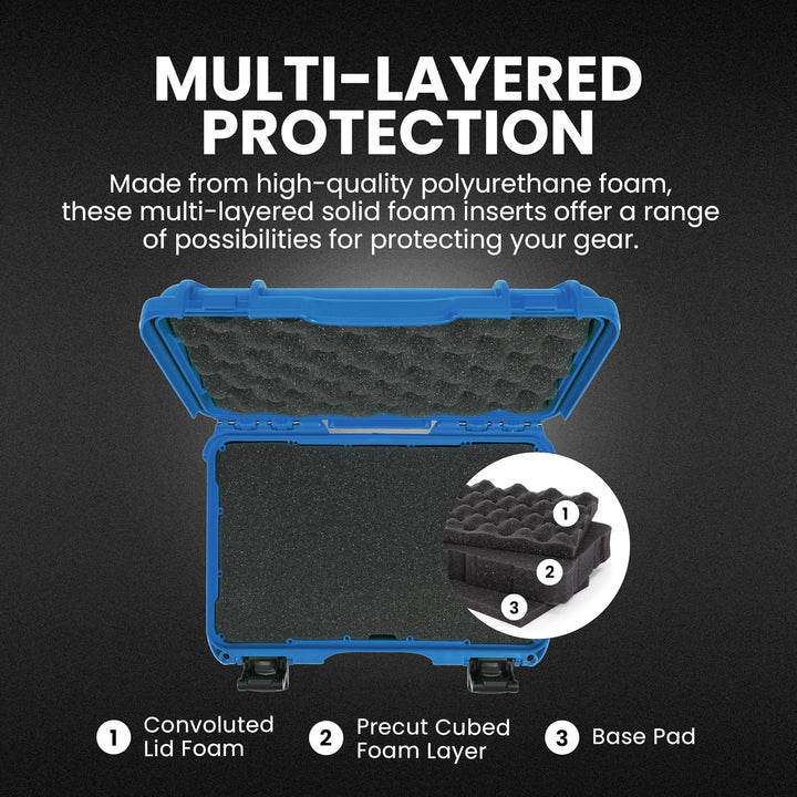 Nanuk 909 Waterproof Hard Case with Foam Insert - Blue Blau Cubed Foam, Blau Cubed Foam