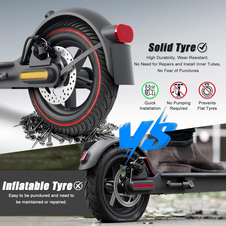 für Xiaomi Pro 2 Hinterrad Komplett, All-in-One Vollgummireifen E Scooter 8,5 Zoll mit Felge, Robust