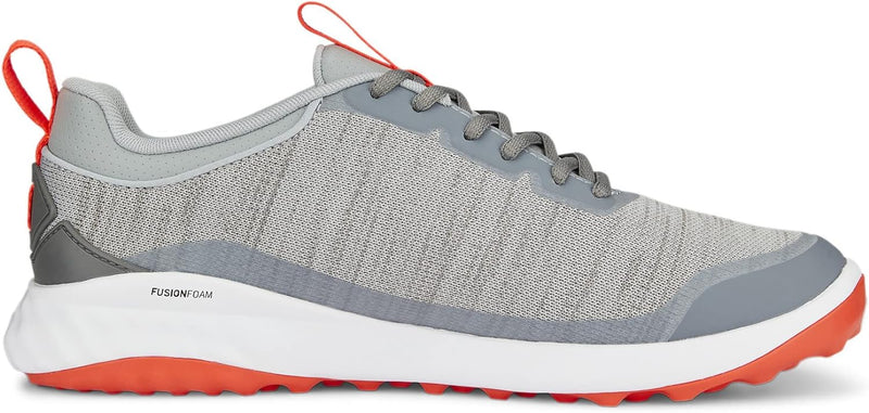 PUMA Herren Fusion Pro Golfschuh 46 EU Cool Mid Grey Puma Silver Red Blast, 46 EU Cool Mid Grey Puma