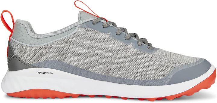 PUMA Herren Fusion Pro Golfschuh 43 EU Cool Mid Grey Puma Silver Red Blast, 43 EU Cool Mid Grey Puma