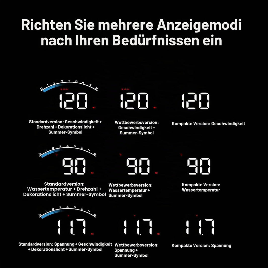 Universelles Auto-Head-Up-Display High Definition HUD Windschutzscheibenprojektor Überdrehzahl-Siche