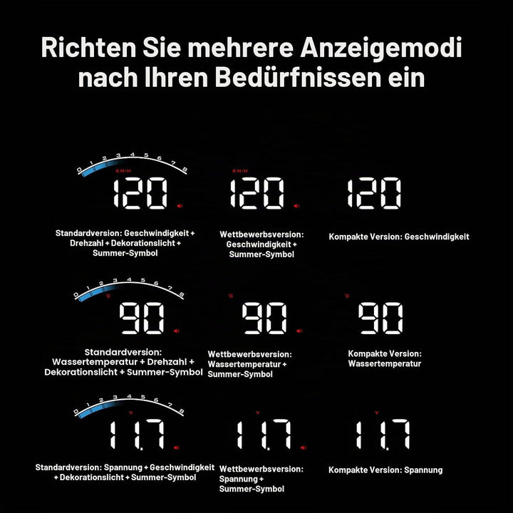 Universelles Auto-Head-Up-Display High Definition HUD Windschutzscheibenprojektor Überdrehzahl-Siche