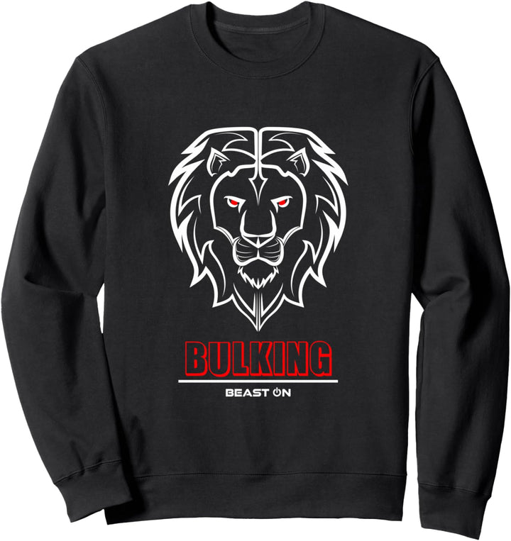 Löwe Kopf Bulking Rot Gym Workout Fitness Training Gains Sweatshirt