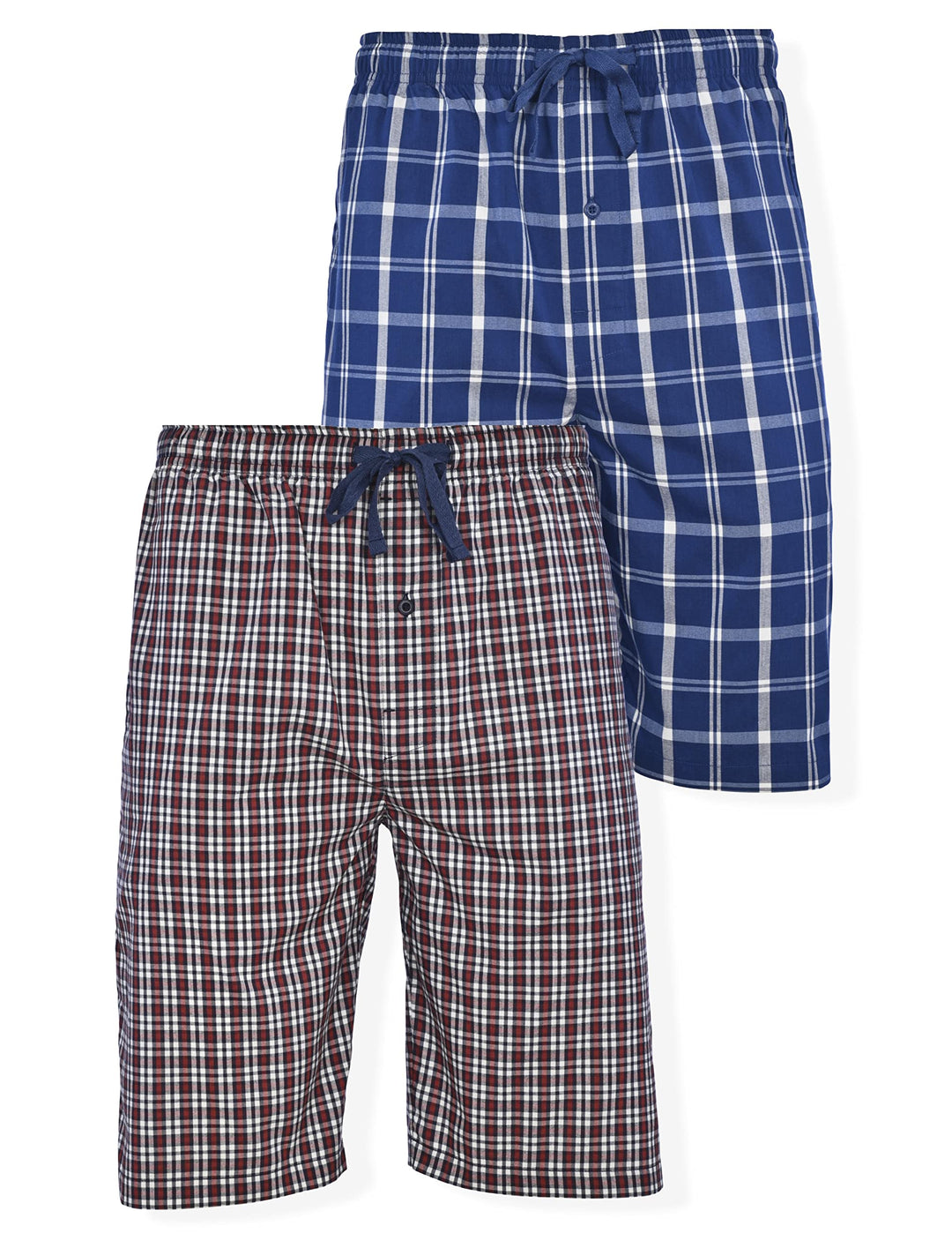 Hanes Herren Gewebte Shorts Leger S Marineblau/Rotes Gingham, S Marineblau/Rotes Gingham