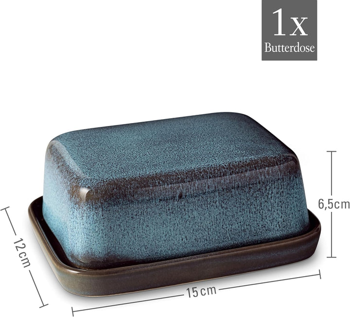 like. by Villeroy & Boch – Lave glace Butterdose Blau, Spülmaschinenfest, Mikrowellensicher, Butters