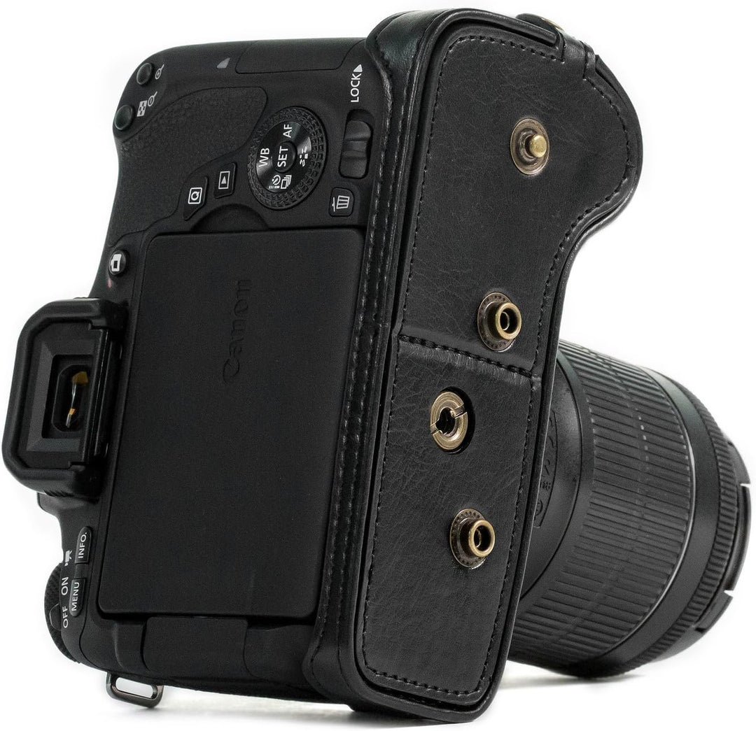 MegaGear MG527 Leder Kameratasche für Canon EOS 750D / Canon EOS 760D Kamera mit 18-200 (T6i, T6s) K