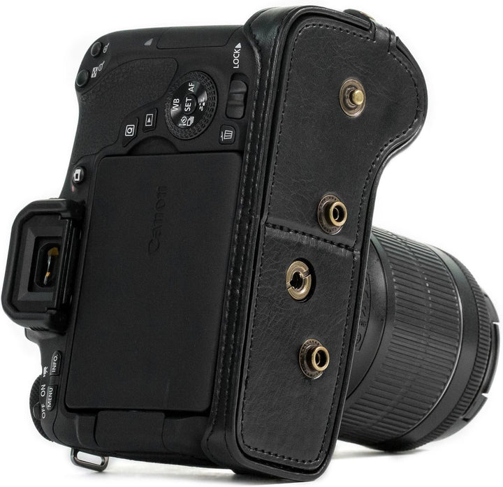 MegaGear MG527 Leder Kameratasche für Canon EOS 750D / Canon EOS 760D Kamera mit 18-200 (T6i, T6s) K