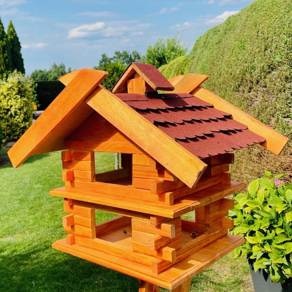 handgefertigtes rechteckiges Vogelhaus/Vogelvilla M - XXL wetterfest aus Holz Vogel Futterstelle Hau