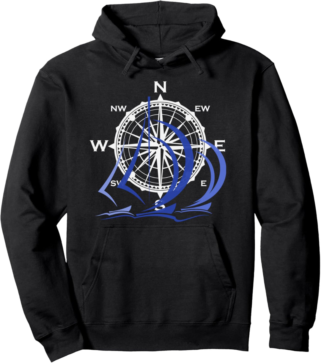 Windrose Segler Shirt für Wassersportler Segel Kapitän Pullover Hoodie