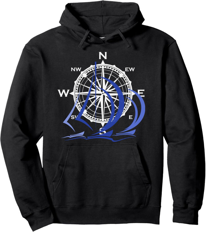 Windrose Segler Shirt für Wassersportler Segel Kapitän Pullover Hoodie