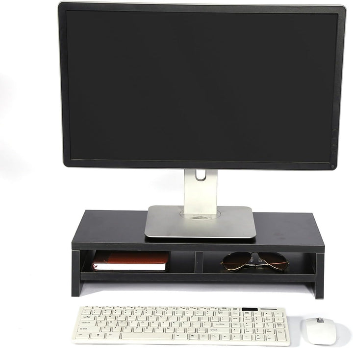 Holz LCD Laptop TV Halterung, Monitor Ständer Computer Riser mit Regal, Monitor Bildschirmerhöhung B