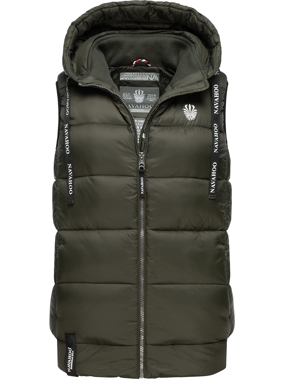Navahoo Damen Steppweste leichte Outdoor-Weste Übergangsjacke mit Kapuze Kassidy XS-3XL XS Olive, XS