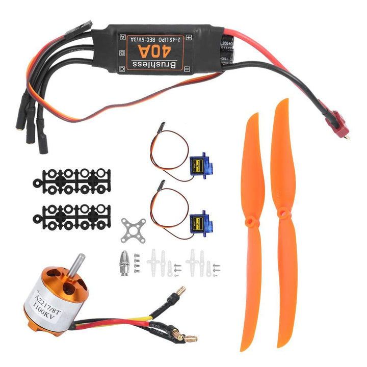 RC Airplane Power Kit, bürstenloser 1100-kV-Motor 40A ESC SG90 9G Micro Servo 1060 Propeller Kompati