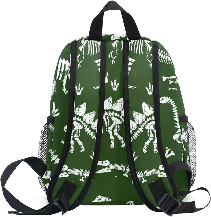 Kinderrucksack T-Rex Dinosaurier Skelett Grün Kindergarten Vorschule Tasche für Kleinkind Mädchen Ju