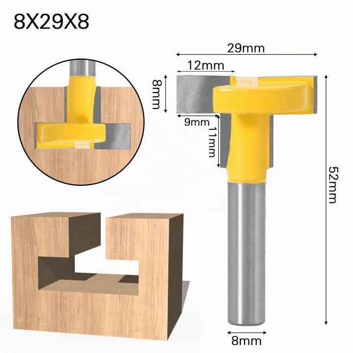 3 Stücke T-Nutfräser T-slot & T-Track Slotting Fräser Router Bit Set mit 8mm Schaft