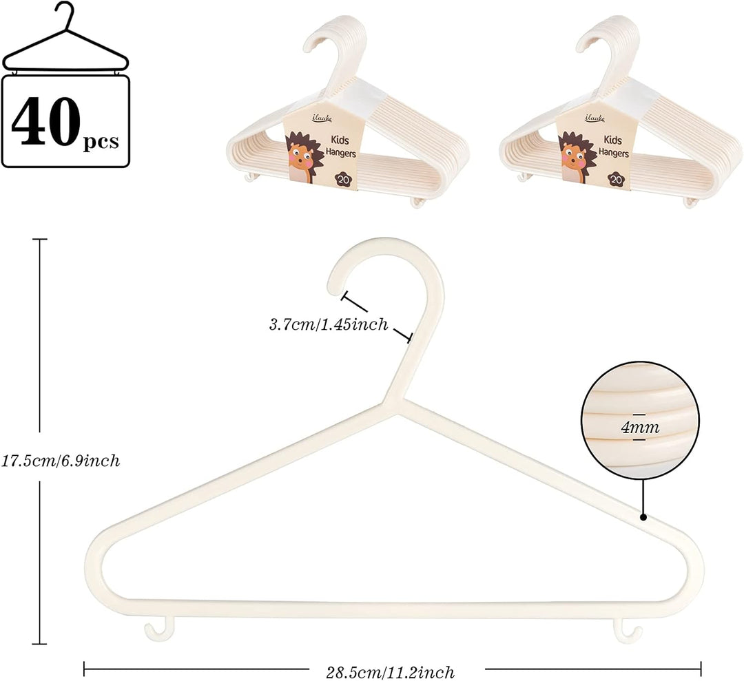 ilauke Babykleiderbügel Set, 40 Stück Kinderkleiderbügel Kleiderbügel Kleiderbügel für Babys und Kle