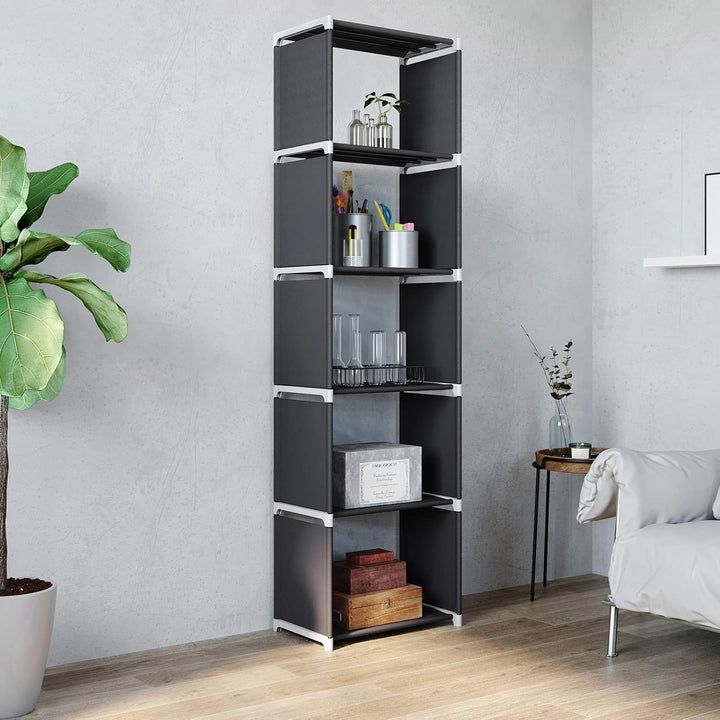 SONGMICS Aufbewahrungsregal, BÜcherregal mit 5 Ebenen, Organizer fÜr Kleidung, jede Ablage mit bis z