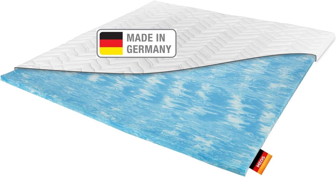 Meos® Gel-Schaum Topper 160x200cm für Matratzen & Boxspringbett - Made in Germany - hohes RG50 - Bez