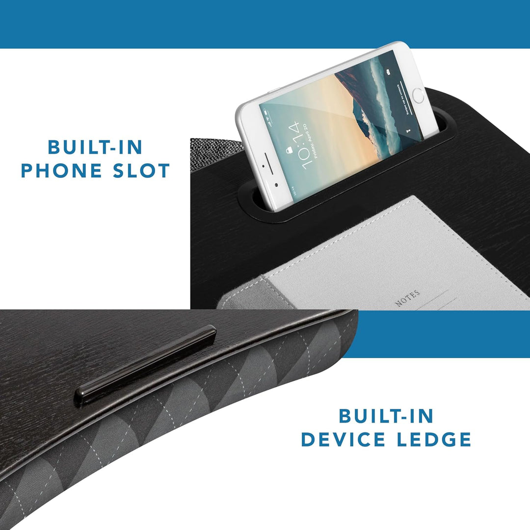 LAPGEAR Designer Schossschreibtisch mit Telefonhalter und Geräteleiste, für Laptops bis zu 15,6 Zoll