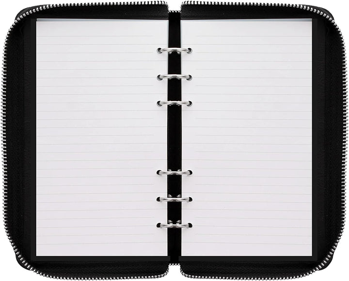 Filofax Personal A6 Notizbuch Ringbuch Clipbook Classic Schwarz ZIP Mappe 143007