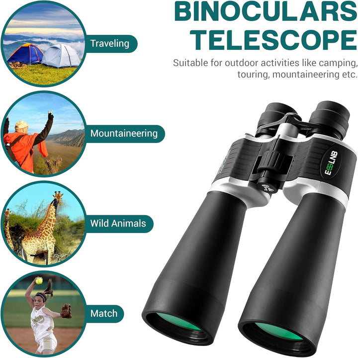 ESSLNB Zoom-Ferngläser 13-39x70 für Sternbeobachtung, mit Smartphone-Adapter, Stativadapter & Aufbew