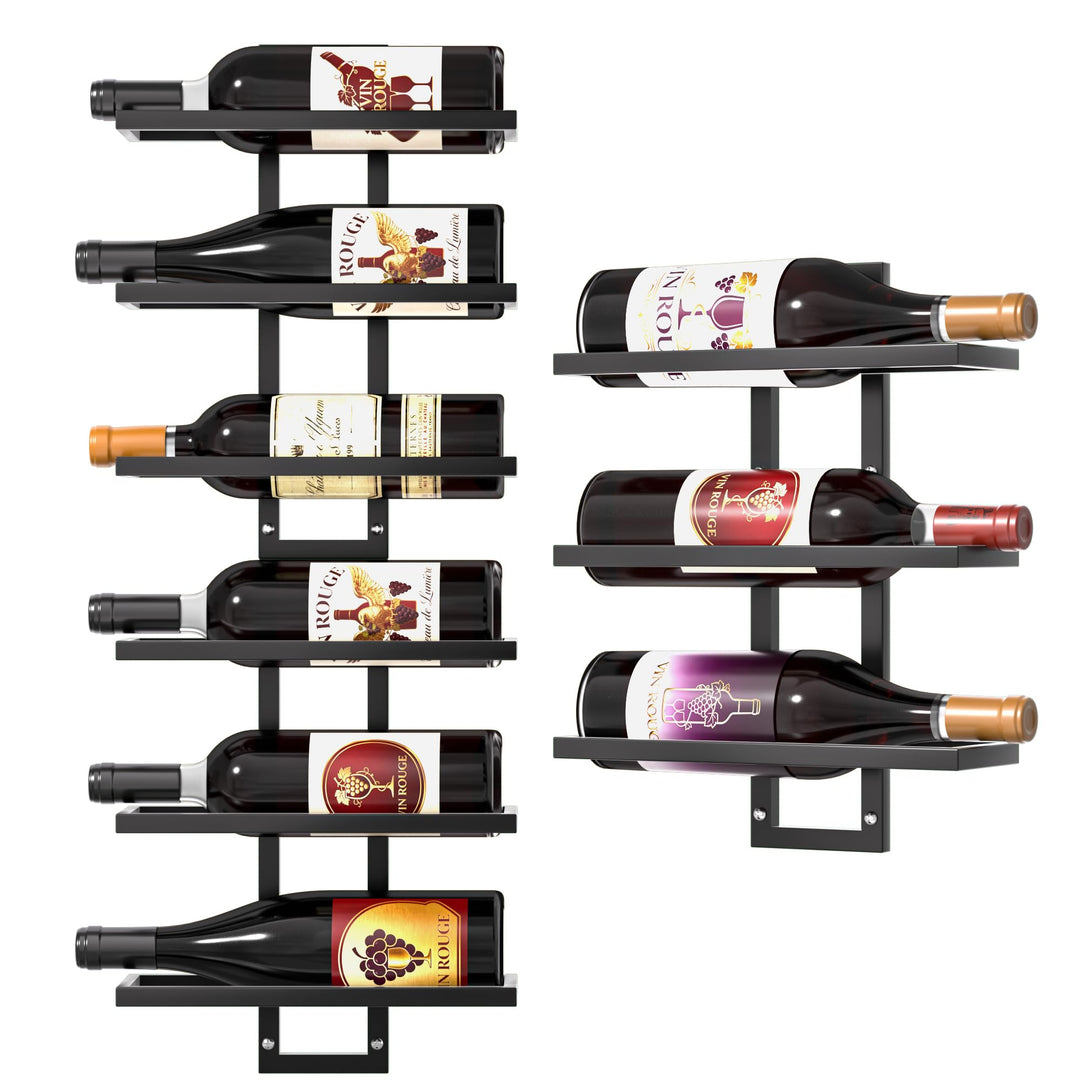 Weinregal Wand für 9 Flaschen, Weinregal Metall, Flaschenregal Geeignet für Hausbar, Küche, Restaura