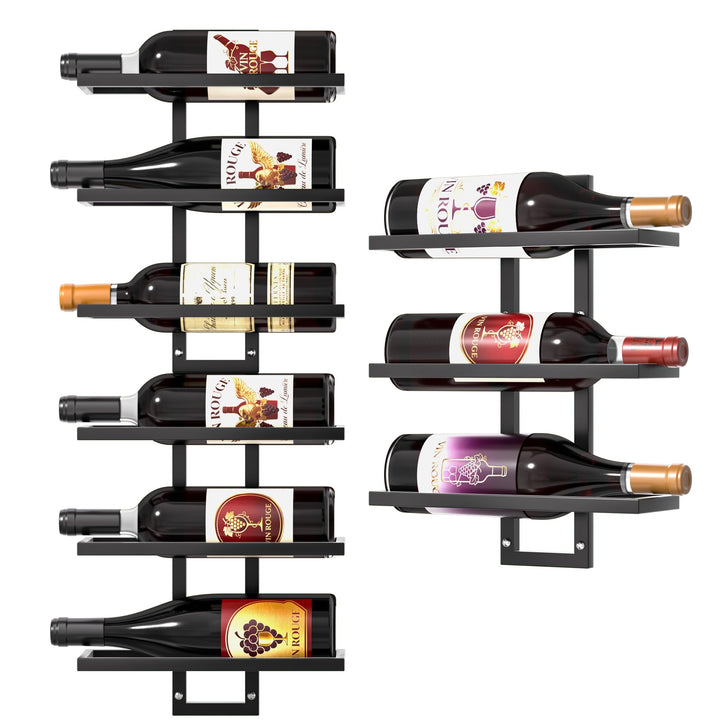 Weinregal Wand für 9 Flaschen, Weinregal Metall, Flaschenregal Geeignet für Hausbar, Küche, Restaura