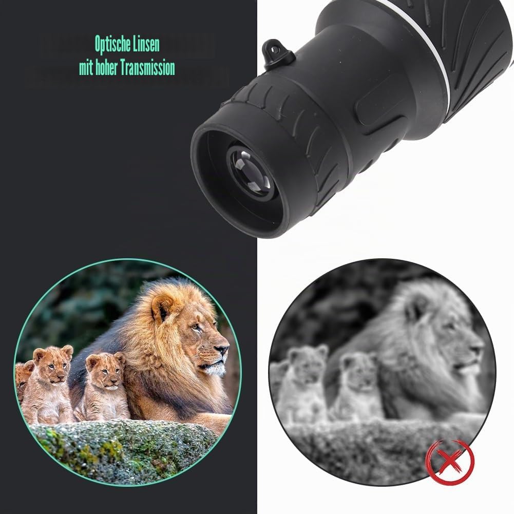 Monokular Teleskop, 40 × 60 HD Monokulares Wasserdichtes Hochleistung Zoom Mini Outdoor Night Film T