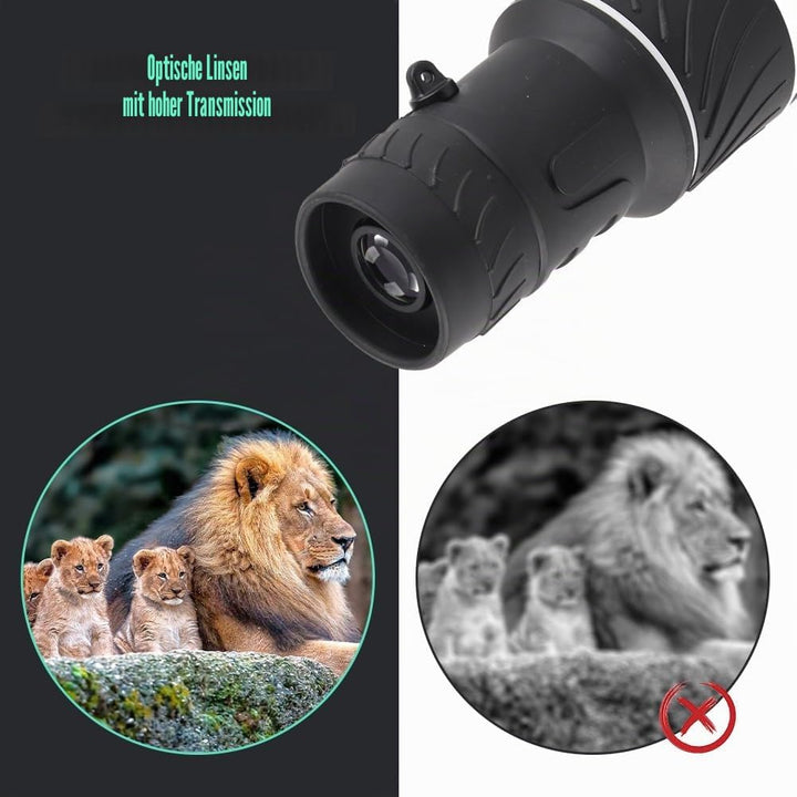 Monokular Teleskop, 40 × 60 HD Monokulares Wasserdichtes Hochleistung Zoom Mini Outdoor Night Film T