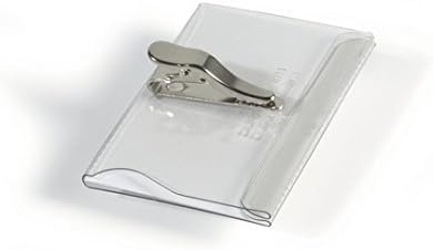 Durable Namensschild (mit Krokoklemme, 54 x 90 mm) Packung à 25 Stück, transparent, 811119 54 x 90 m