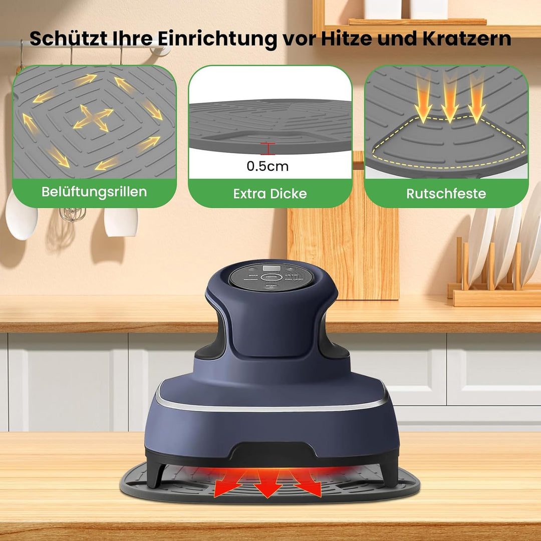 Airfryer Zubehör für Ninja CRISPi FN101EU: GEEKHOM 1x Edelstahl Feinmaschiger Spritzschutz + 1x Sili